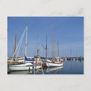 Segelboote im Hafen Postkarte