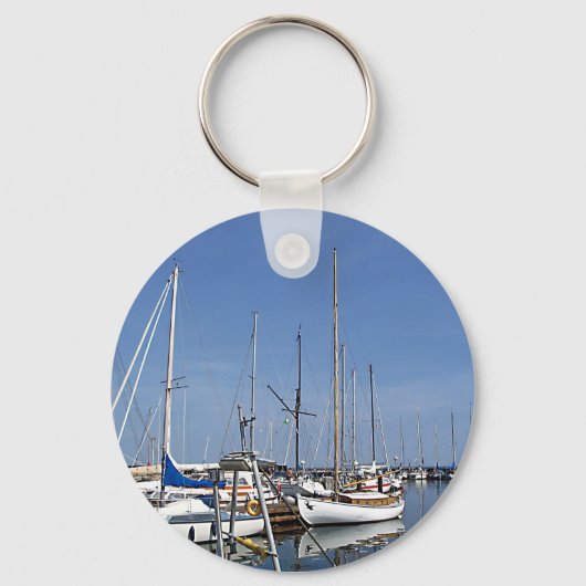 Segelboote im Hafen Schlüsselanhänger (Vorderseite)