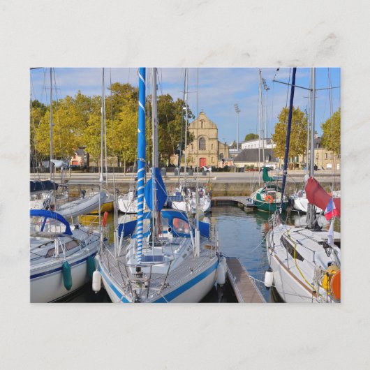 Segelboote im Hafen von Vannes in Frankreich Postkarte (Vorderseite)