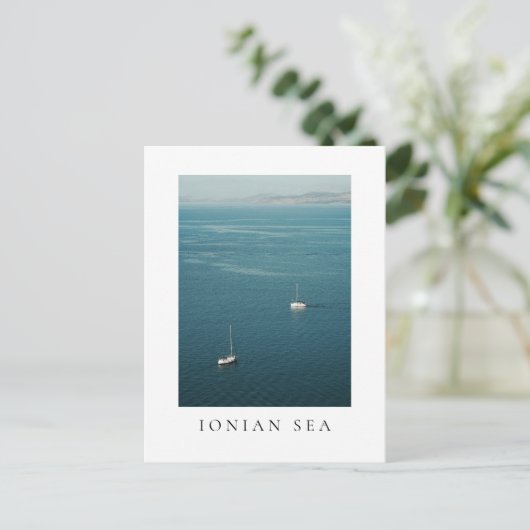 Segelboote im Ionischen Meer, nahe Korfu Postkarte (Stehend Vorderseite)
