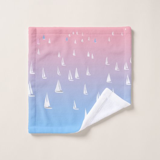 Segelboote im Meer Badhandtuch Set (Waschlappen)