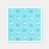 Segelboote im Muster des Blauen Meeres Serviette (Vorderseite)