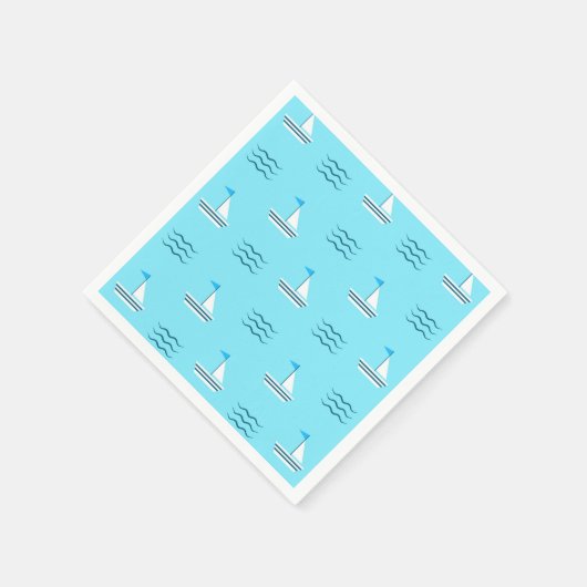 Segelboote im Muster des Blauen Meeres Serviette (Ecke)