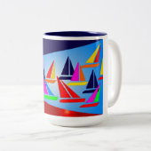 Segelboote im Raum Zweifarbige Tasse (VorderseiteRechts)