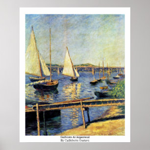 Segelboote in Argenteuil durch Caillebotte Gustave Poster