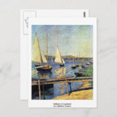 Segelboote in Argenteuil von Caillebotte Gustave Postkarte (Vorne/Hinten)