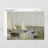 Segelboote in Argenteuil von Gustave Caillebotte Postkarte (Vorne/Hinten)