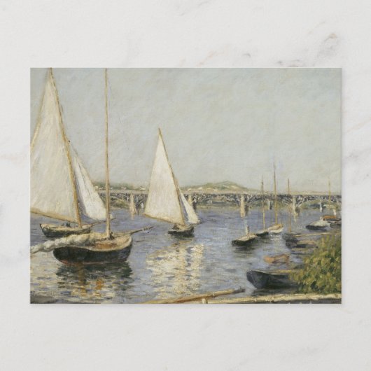 Segelboote in Argenteuil von Gustave Caillebotte Postkarte (Vorderseite)
