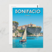 Segelboote in Bonifacio Korsika Frankreich Postkarte (Vorne/Hinten)