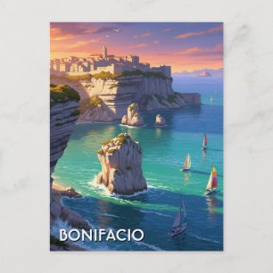 Segelboote in Bonifacio Korsika Frankreich Reise Postkarte