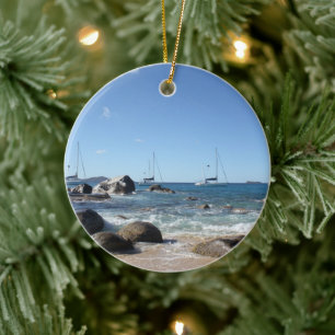 Segelboote in den Bädern, BVI Keramik Ornament