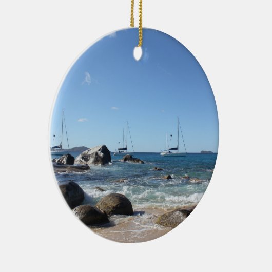 Segelboote in den Bädern, BVI Keramik Ornament (Rechts)