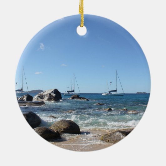 Segelboote in den Bädern, BVI Keramik Ornament (Hinten)