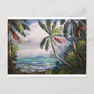 Segelboote in der Bucht Postkarte