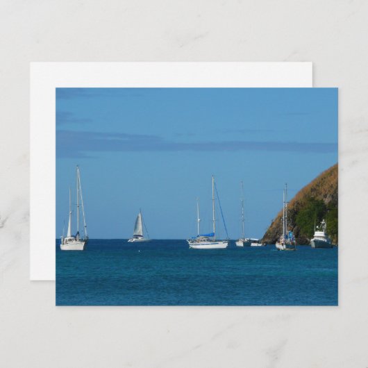 Segelboote in der Bucht Weißes und Blaues Wassersc (Vorne/Hinten)