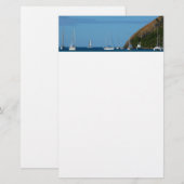 Segelboote in der Bucht Weißes und Blaues Wassersc Briefpapier (Vorne/Hinten)