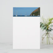 Segelboote in der Bucht Weißes und Blaues Wassersc Briefpapier (Stehend Vorderseite)