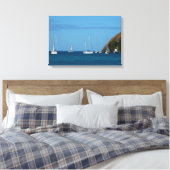 Segelboote in der Bucht Weißes und Blaues Wassersc Leinwanddruck (Insitu (Schlafzimmer))