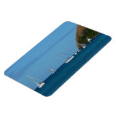 Segelboote in der Bucht Weißes und Blaues Wassersc Magnet (Linke Seite)