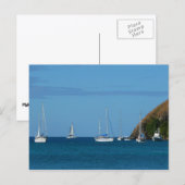 Segelboote in der Bucht Weißes und Blaues Wassersc Postkarte (Vorne/Hinten)
