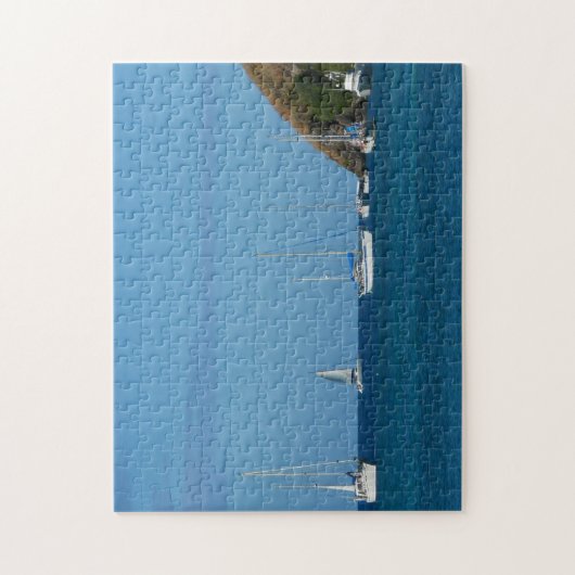 Segelboote in der Bucht Weißes und Blaues Wassersc Puzzle (Vertikal)