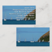 Segelboote in der Bucht Weißes und Blaues Wassersc Visitenkarte (Vorne/Hinten)