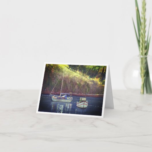 Segelboote in einer Bucht Karte (Vorderseite)