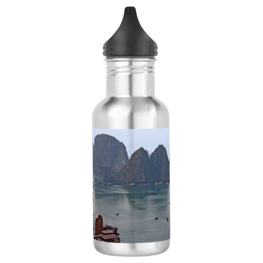 Segelboote in Ha Long Bay - Vietnam, Asien Edelstahlflasche (Links)