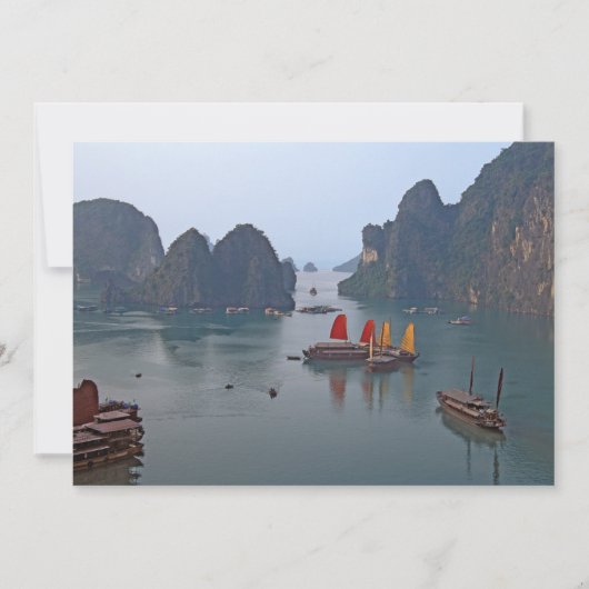 Segelboote in Ha Long Bay - Vietnam, Asien Einladung (Vorderseite)