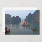 Segelboote in Ha Long Bay - Vietnam, Asien Einladung (Vorne/Hinten)