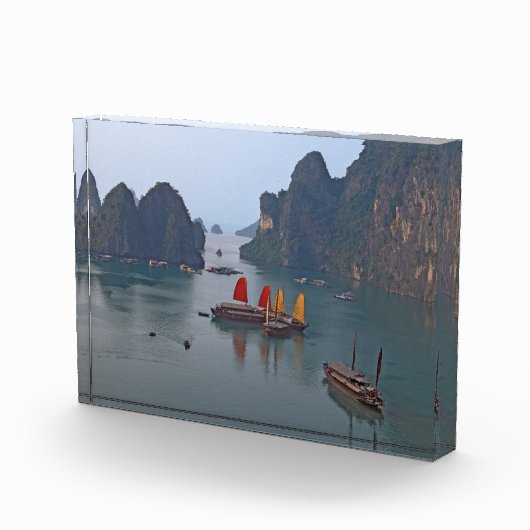 Segelboote in Ha Long Bay - Vietnam, Asien Fotoblock (Rechts)