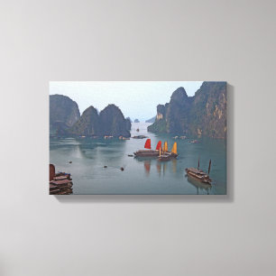 Segelboote in Ha Long Bay - Vietnam, Asien Leinwanddruck