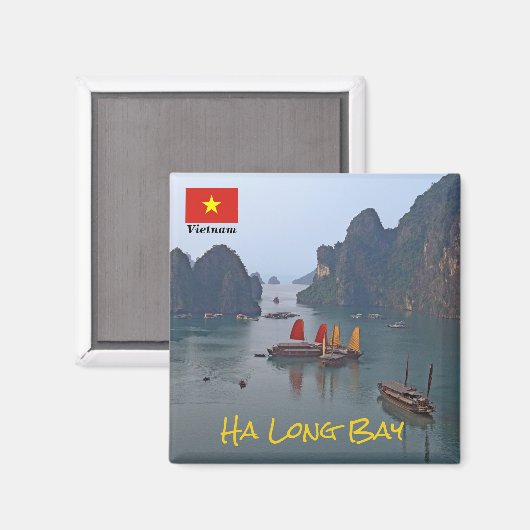 Segelboote in Ha Long Bay - Vietnam, Asien Magnet (Vorderseite/Rückseite)