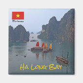 Segelboote in Ha Long Bay - Vietnam, Asien Magnet (Vorne)