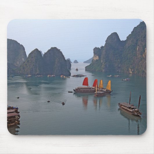 Segelboote in Ha Long Bay - Vietnam, Asien Mousepad (Vorne)