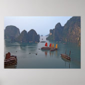 Segelboote in Ha Long Bay - Vietnam, Asien Poster (Vorne)