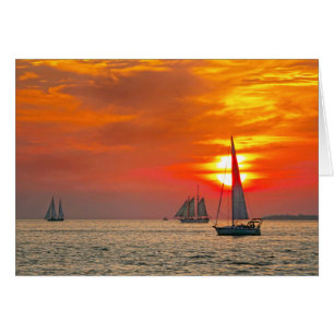 Segelboote in Key West, Florida, Sunset