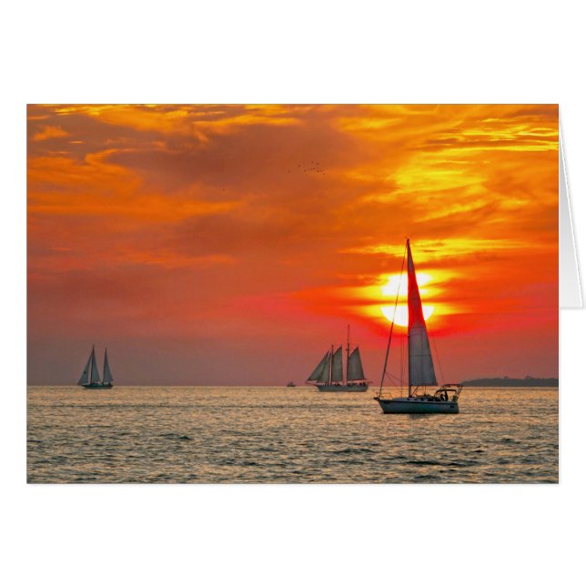 Segelboote in Key West, Florida, Sunset (Vorderseite (Horizontal))