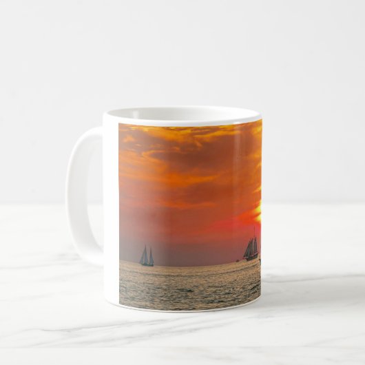Segelboote in Key West, Florida, Sunset Kaffeetasse (Vorderseite Links)