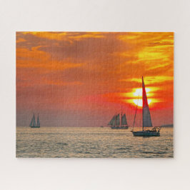 Segelboote in Key West, Florida, Sunset Puzzle