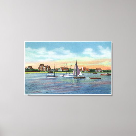 Segelboote in Lewis Bay, Englewood Beach View Leinwanddruck (Vorderseite)