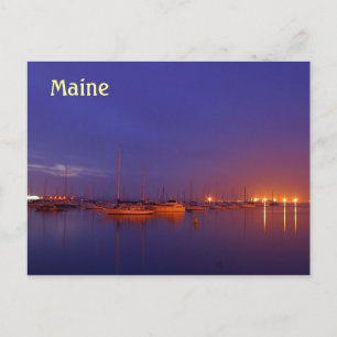 Segelboote in Maine im Yachthafen auf einer Abendp Postkarte