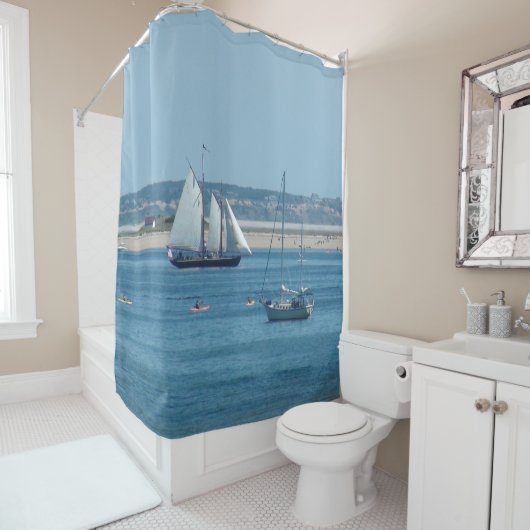 Segelboote in Provincetown in Cape Cod Duschvorhang (Beispiel)