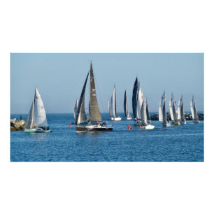 Segelboote in Richtung Kanal - Marina Del Rey, CA Fotodruck