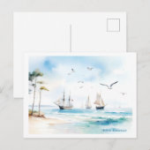 Segelboote in ruhiger See Postkarte (Vorne/Hinten)