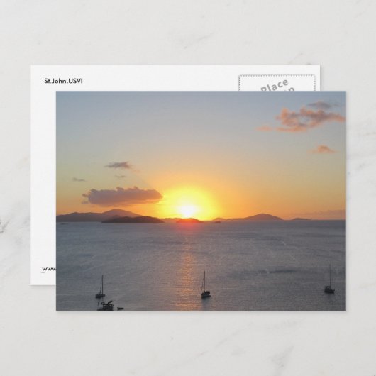 Segelboote in St. John Postkarte (Vorne/Hinten)