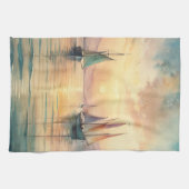 Segelboote in Sunset Geschirrtuch (Horizontal)