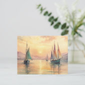 Segelboote in Sunset Postkarte (Stehend Vorderseite)
