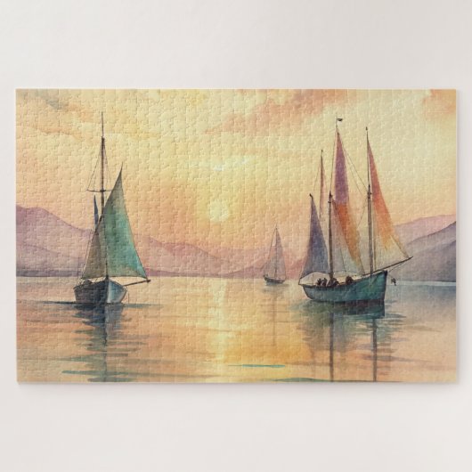 Segelboote in Sunset Puzzle (Horizontal)