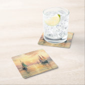 Segelboote in Sunset Rechteckiger Pappuntersetzer (Vor Ort)